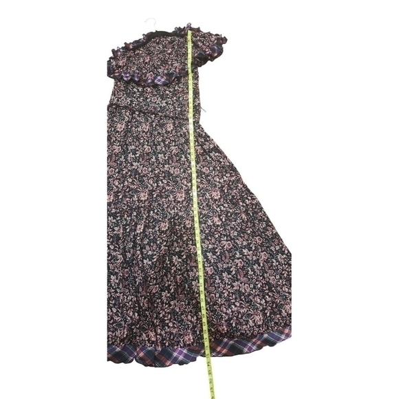 Free People What About Love Maxi Dress Printed One Shoulder Ruffle Belted XS - Picture 8 of 14